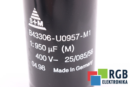 CONDENSATEUR B43306-U0957-M1 S+M 25/085/56 950UF, 400VDC