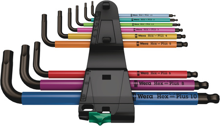JEU DE CLÉS MÂLES COUDÉES, SYST. MÉTRIQUE, BLACKLASER, 9 PIECES 05022089001 WERA 950/9 HEX-PLUS